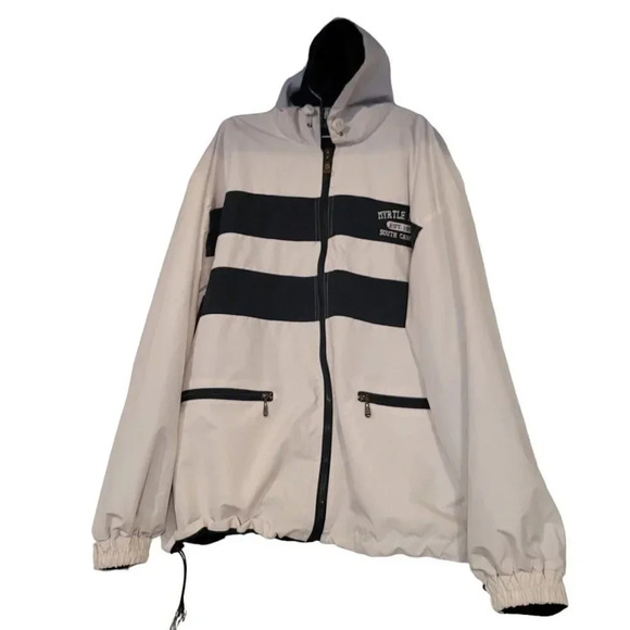 Dimco Jacket Men L White Blue Outdoor Parka Sailing Boating Myrtle Beach SC - Picture 1 of 16